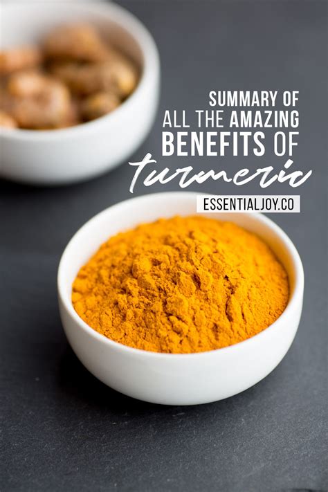 All the wonderful benefits of Turmeric Summarized Into 2 Points - Essential Joy