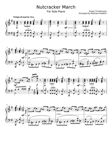 Nutcracker March Sheet music for Piano | Download free in PDF or MIDI | Musescore.com