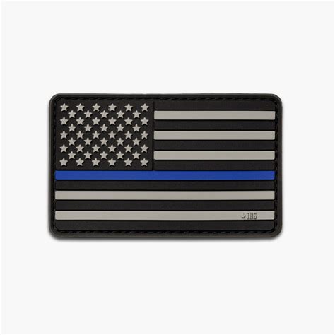 Thin Blue Line USA Flag Patch - Waterproof Hook and Loop Morale Patch ...