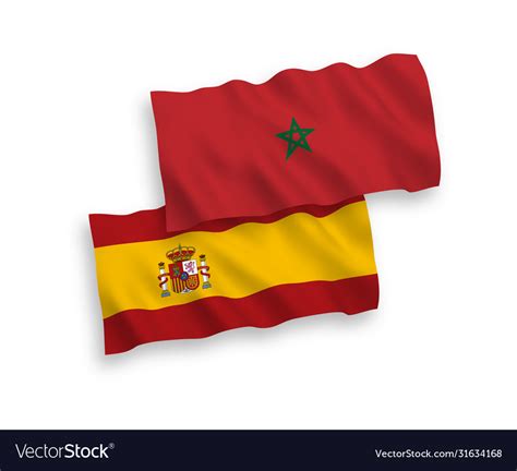 Flags morocco and spain on a white background Vector Image