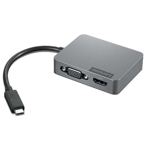 Lenovo USB C To HDMI/VGA Adapter Grey | Techinn