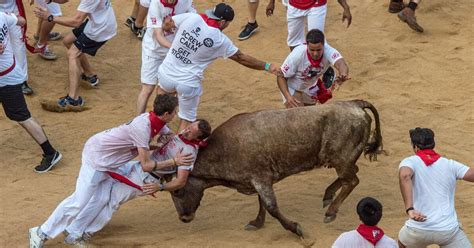 Running of the bulls at the San Fermin festival in Pamplona, Spain - Los Angeles Times