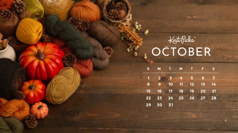 Free Downloadable October 2023 Calendar - The Knit Picks Staff Knitting Blog