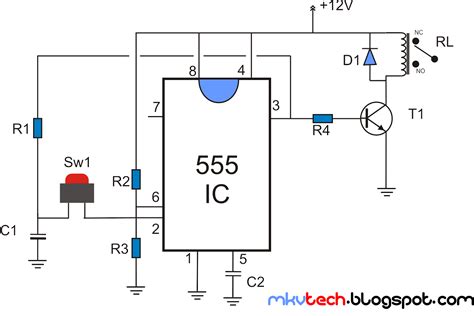 LATCHING RELAY USING 555 TIMER