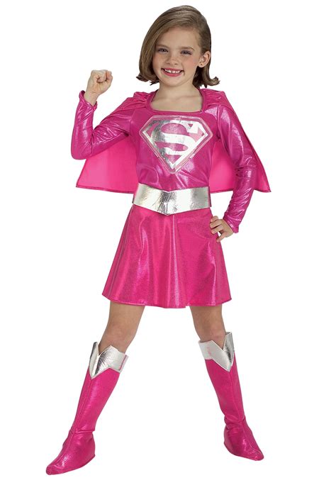 Pink Supergirl Kid's Costume