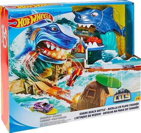 Hot Wheels City Shark Beach Battle Challenge Play Set | Hot wheels, Hot wheels garage, Hot ...