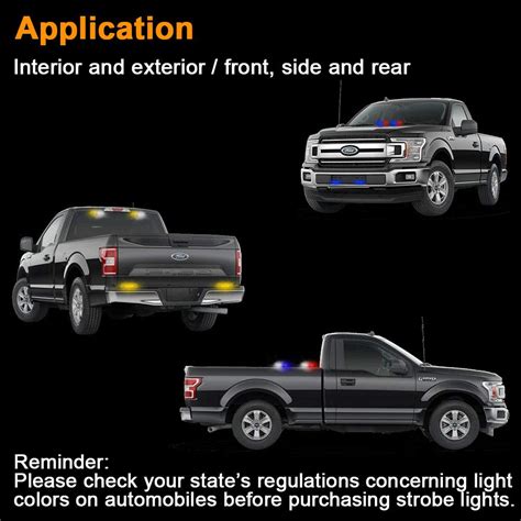 AT-HAIHAN 2 in 1 Waterproof COB LED Red Blue Emergency Strobe Lights for Police Cars Law ...