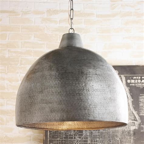 Hammered Steel Oversized Dome Pendant | Oversized pendant light, Dome pendant lighting, Large ...