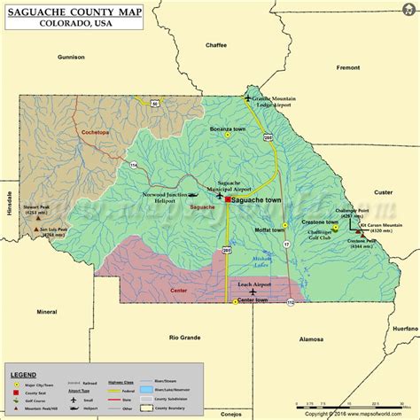 Saguache County Map, Colorado | Map of Saguache County, CO