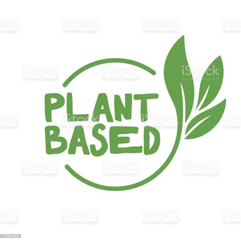 Plant Based Logo Circular Shape Base With Plant Leaf Vegan And Vegetarian Friendly Badge Stock ...