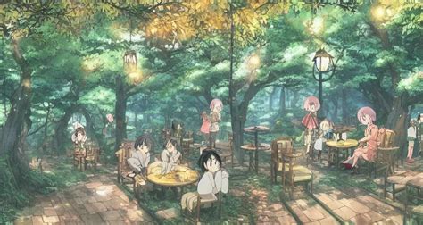 Anime visual of a cozy cafe in a magical forest; | Stable Diffusion