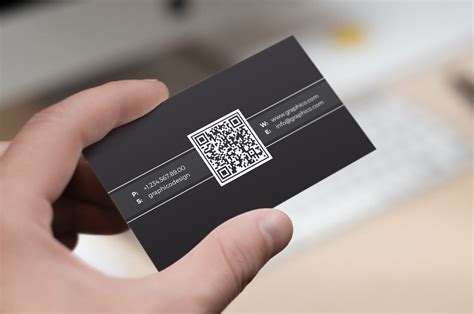 Simple QR Code Business Card Design Template Photoshop Templates Modern, Coprorate, Creative ...