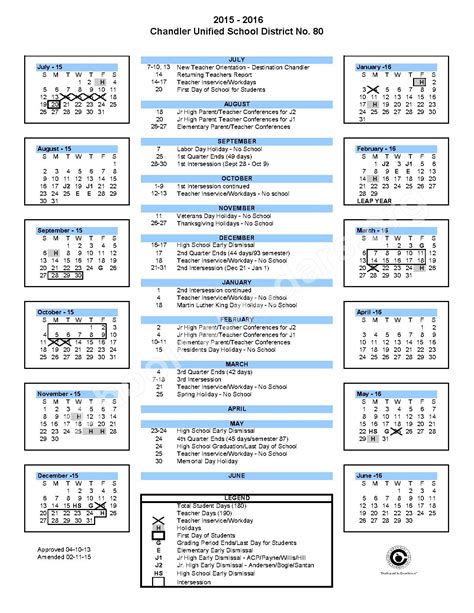 Chandler Public Schools Calendar 2024 - Schoolcalendars.net