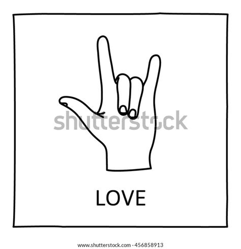 12,398 Love You Hand Sign Sketch Images, Stock Photos, 3D objects ...