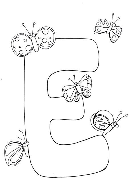 Letter e coloring pages to download and print for free