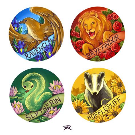 Hogwarts House Mascots by TrollGirl on DeviantArt