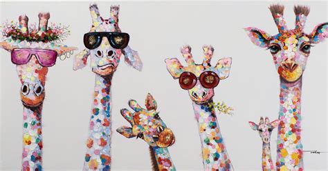 Tableau POP-ART Girafes Pop Star multicouleur 70x140cm | Tableaux ...