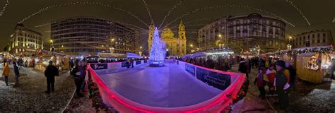 Budapest Basilica Christmas Market 360 Panorama | 360Cities