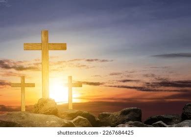 Christian Cross Sunset Sky Background Stock Photo 2267684425 | Shutterstock