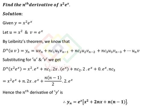 Find the n th derivative of x^2 e^x – Yawin