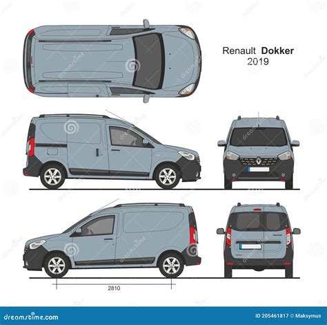 Renault Dokker Cargo Delivery Van 2019 Vector Illustration ...