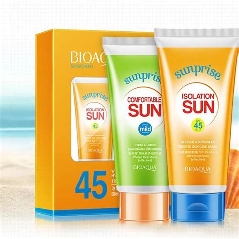 Bioaqua 2pcs Sun Cream Moisturizing UV Radiation Sun Protection Face ...