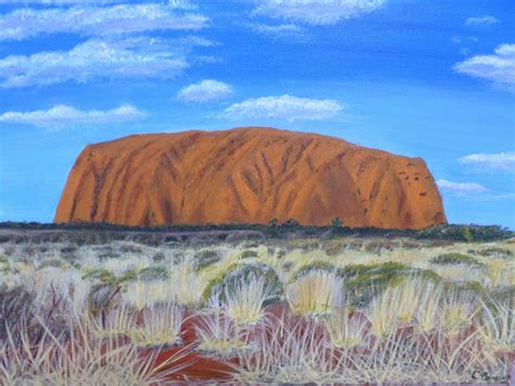 Ayers rock or Uluru painting, Australia Ayers Rock, Travel Art, Nature ...