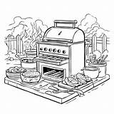 Download Barbecue Grill Coloring Page Pages Online  Creative sketch template