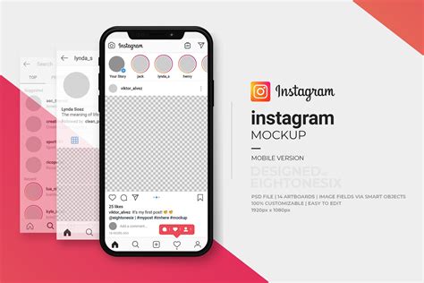 Instagram Mock-Up Template | Instagram mockup, Instagram template ...