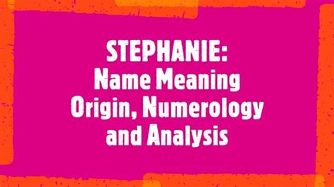 STEPHANIE Name Meaning, Origin, Analysis, Popularity - YouTube