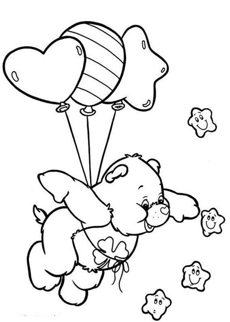 Good Luck Bear Counting Stars In Care Bear Coloring Page : Coloring Sun | Bear coloring pages ...