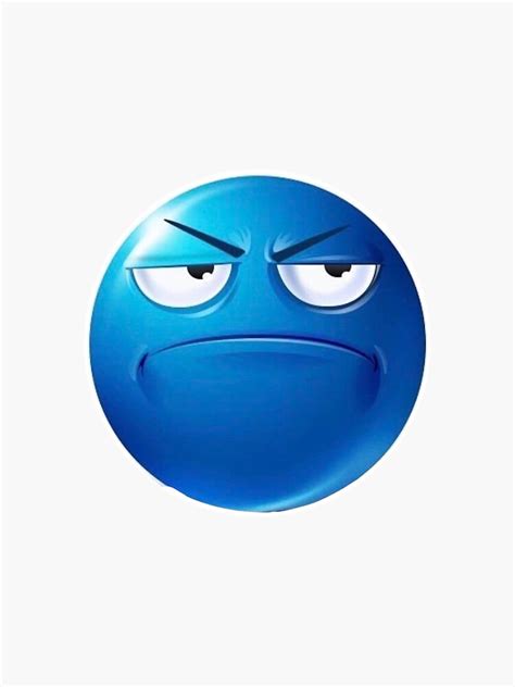 "blue emoji meme annoyed" Sticker for Sale by silverwolf946 | Redbubble