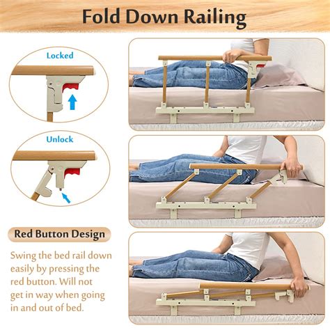 Buy Bed Rails for Elderly Adults Cane Railing Bed Side Assist Rail Bed ...