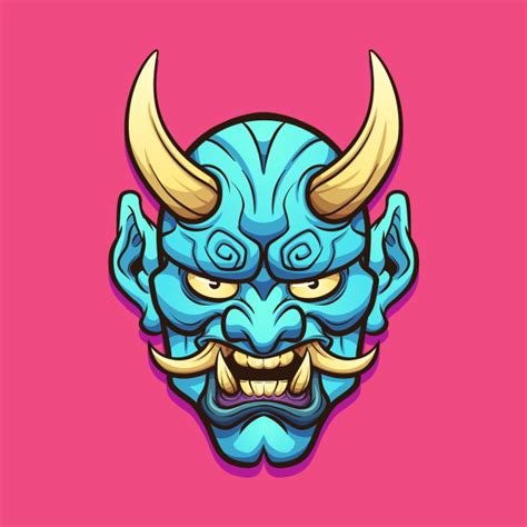 Japanese demon mask. - Mask Design - Tapestry | TeePublic