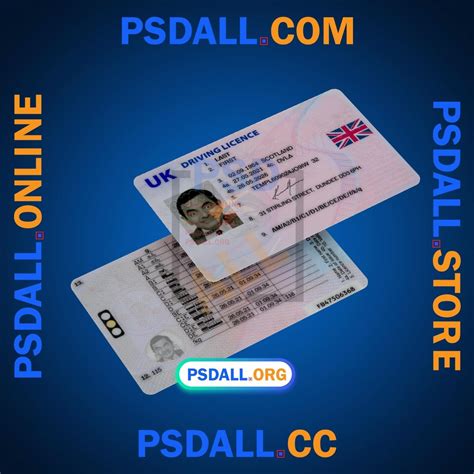 United Kingdom (UK) Driver License PSD Template V2 - psdall.org