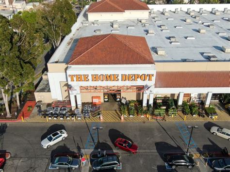 Aerial View of the Home Depot Store and Parking Lot in Los Angeles ...