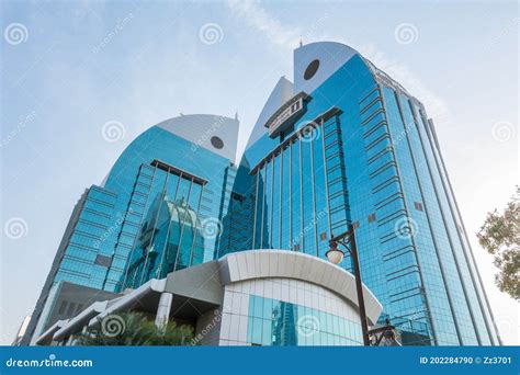 Twin Building of Alinma Bank with Symbol of Fish, Landmark of Riyadh, Saudi Arabia Editorial ...