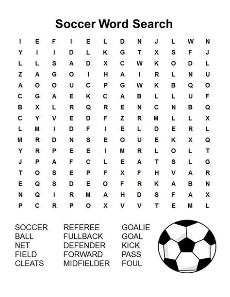 Soccer Word Search Fun for Kids | Football word search, Words ...