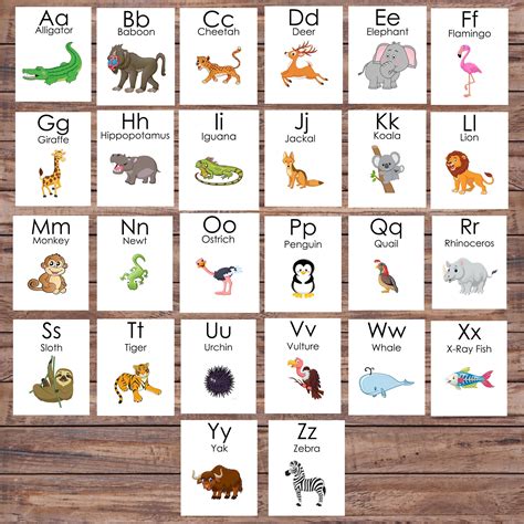 Alphabet Animals Printable