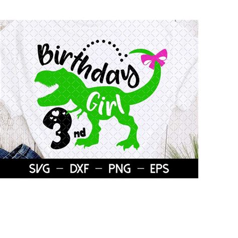 Dinosaur Birthday Girl Svg, Saurus Svg, 3nd Birthday Svg Dxf - Inspire Uplift