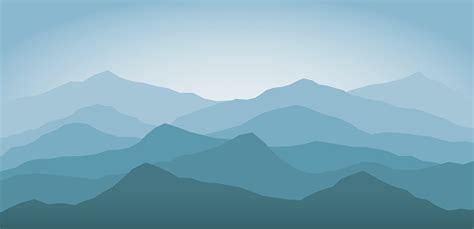 Blue Snow Mountains At Dawn Landscape Background Stock Illustration ...