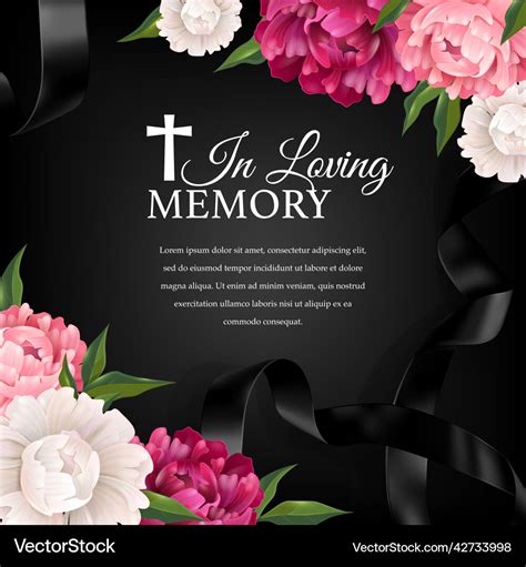 Loving memory condolence background Royalty Free Vector