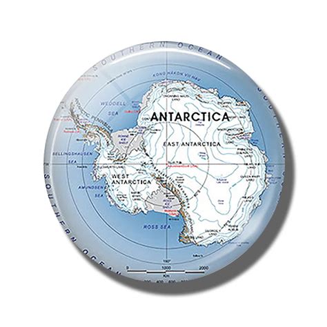 Antarctic Map 30MM Fridge Magnet South Pole Travel Map Glass Cabochon ...