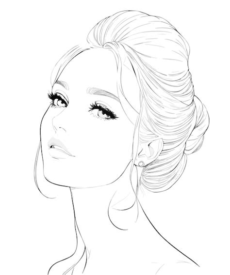 Premium Vector | A sketch of a woman with a big smile