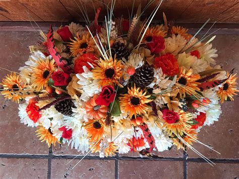 36 Fall Cemetery Saddle Flowers for Grave Tombstone | Etsy