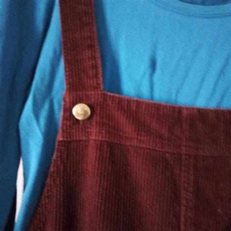 Cute corduroy pinafore dress. Papaya. Deep burgundy... - Depop