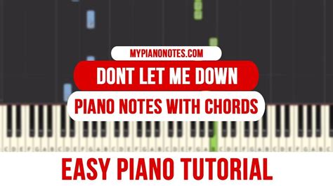 Don't Let Me Down Piano Letters Notes & Chords Tutorial - YouTube