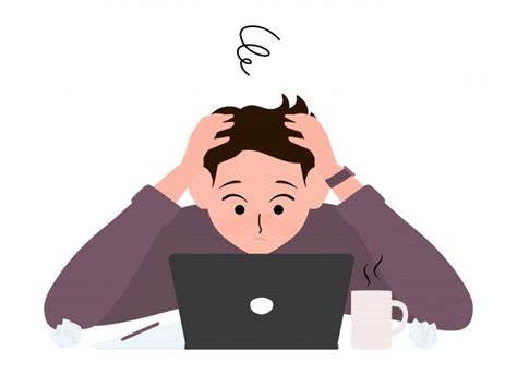 Premium Vector | Stressful businessman working in office tired and bored illustration ...