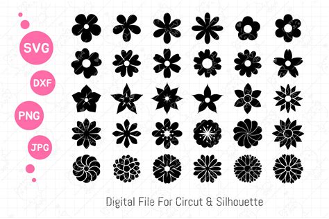 Flower SVG Bundle | Floral Silhouette Graphic by FoxGrafy · Creative Fabrica