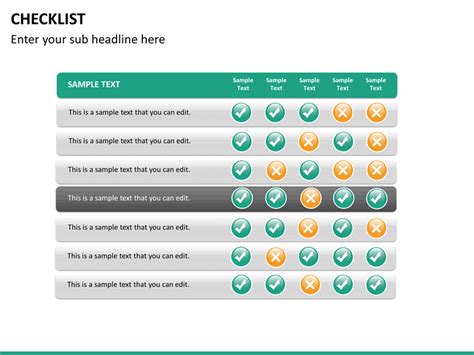 Checklist Template For Powerpoint